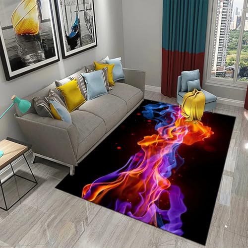 JIEDEDIAM Cooler Teppich mit Yin-Yang-EIS- und Feuer-Motiv, geeignet für Wohnzimmer, Sofa, Couchtisch, Schlafzimmer, Nachttisch, Bodenmatte, Flur, Heim-Arbeitsmatte JIEDEDIAM Cooler Teppich mit Yin-Yang-EIS- und Feuer-Motiv, geeignet für Wohnzimmer, Sofa, Couchtisch, Schlafzimmer, Nachttisch, Bodenmatte, Flur, Heim-Arbeitsmatte von JIEDEDIAM