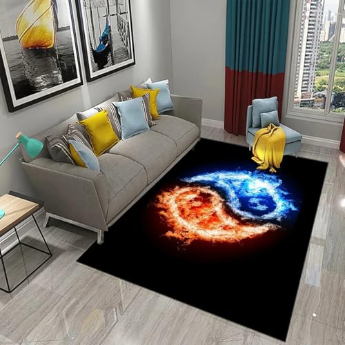 JIEDEDIAM Cooler Teppich mit Yin-Yang-EIS- und Feuer-Motiv, geeignet für Wohnzimmer, Sofa, Couchtisch, Schlafzimmer, Nachttisch, Bodenmatte, Flur, Heim-Arbeitsmatte JIEDEDIAM Cooler Teppich mit Yin-Yang-EIS- und Feuer-Motiv, geeignet für Wohnzimmer, Sofa, Couchtisch, Schlafzimmer, Nachttisch, Bodenmatte, Flur, Heim-Arbeitsmatte von JIEDEDIAM