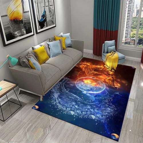 JIEDEDIAM Cooler Teppich mit Yin-Yang-EIS- und Feuer-Motiv, geeignet für Wohnzimmer, Sofa, Couchtisch, Schlafzimmer, Nachttisch, Bodenmatte, Flur, Heim-Arbeitsmatte JIEDEDIAM Cooler Teppich mit Yin-Yang-EIS- und Feuer-Motiv, geeignet für Wohnzimmer, Sofa, Couchtisch, Schlafzimmer, Nachttisch, Bodenmatte, Flur, Heim-Arbeitsmatte von JIEDEDIAM