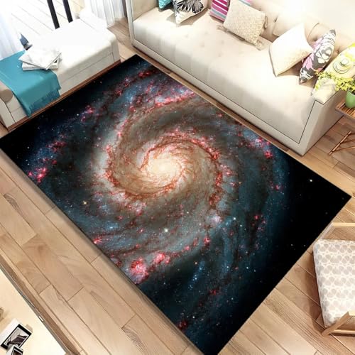 JIEDEDIAM Galaxie-Universum-Weltraum-3D-Teppich, für Wohnzimmer, Schlafzimmer, Esszimmer, Heimdekoration, rutschfeste Bodenmatte für Kinder von JIEDEDIAM