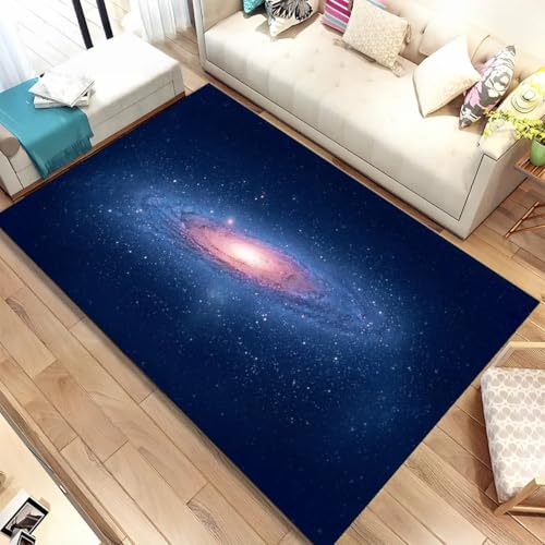 JIEDEDIAM Galaxie-Universum-Weltraum-3D-Teppich, für Wohnzimmer, Schlafzimmer, Esszimmer, Heimdekoration, rutschfeste Bodenmatte für Kinder von JIEDEDIAM