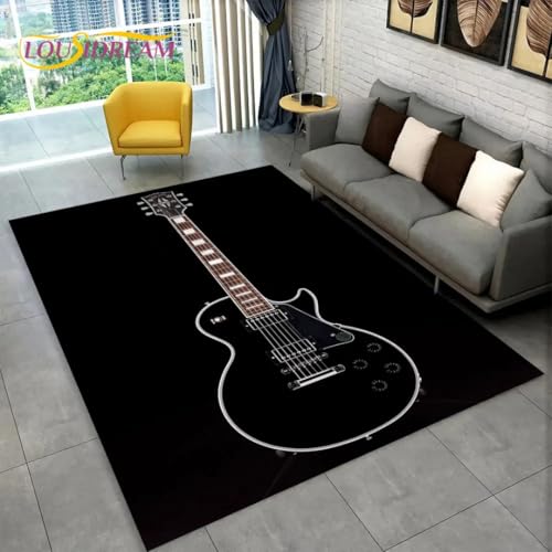 JIEDEDIAM Klassische Gitarre Cool Flame Teppich, Geeignet für Wohnzimmer Schlafzimmer Sofa Türmatte Dekoration, Kinderspiel rutschfeste Bodenmatte JIEDEDIAM Klassische Gitarre Cool Flame Teppich, Geeignet für Wohnzimmer Schlafzimmer Sofa Türmatte Dekoration, Kinderspiel rutschfeste Bodenmatte von JIEDEDIAM