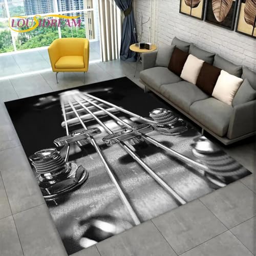 JIEDEDIAM Klassische Gitarre Cool Flame Teppich, Geeignet für Wohnzimmer Schlafzimmer Sofa Türmatte Dekoration, Kinderspiel rutschfeste Bodenmatte JIEDEDIAM Klassische Gitarre Cool Flame Teppich, Geeignet für Wohnzimmer Schlafzimmer Sofa Türmatte Dekoration, Kinderspiel rutschfeste Bodenmatte von JIEDEDIAM