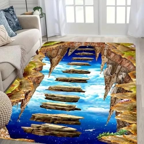 JIEDEDIAM Kreative Traumleiter Wüstenriss Wasser Design 3D Teppich Schlafzimmer Strand Stil rutschfeste Fußmatte Wohnzimmer Dekoration JIEDEDIAM Kreative Traumleiter Wüstenriss Wasser Design 3D Teppich Schlafzimmer Strand Stil rutschfeste Fußmatte Wohnzimmer Dekoration von JIEDEDIAM