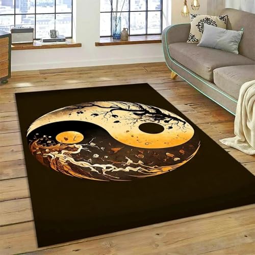JIEDEDIAM Natürlicher Yin Yang Chinesischer Tai Chi Bagua-Teppich, Heimdekoration, Wohnzimmer, Flur, Küche, rutschfest, waschbar, Kinderspielmatte JIEDEDIAM Natürlicher Yin Yang Chinesischer Tai Chi Bagua-Teppich, Heimdekoration, Wohnzimmer, Flur, Küche, rutschfest, waschbar, Kinderspielmatte von JIEDEDIAM
