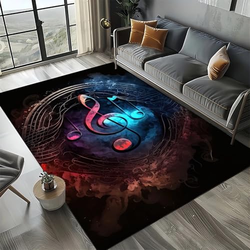 JIEDEDIAM Noten Musik Farbe Musikpartitur Cartoon Fantasie Teppich, geeignet für Wohnzimmer Schlafzimmer Sofa Kinderzimmer rutschfeste Bodenmatte JIEDEDIAM Noten Musik Farbe Musikpartitur Cartoon Fantasie Teppich, geeignet für Wohnzimmer Schlafzimmer Sofa Kinderzimmer rutschfeste Bodenmatte von JIEDEDIAM