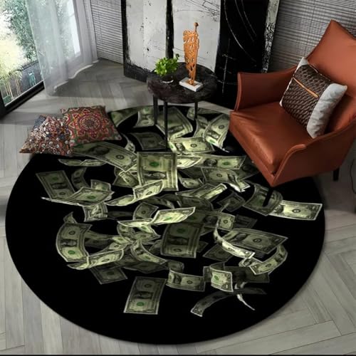 JIEDEDIAM Reichhaltiger Euro-Dollar-Währungs-3D-Teppich, Wohnzimmer-, Schlafzimmer-, Kinder-, Spielzimmer-, Stuhl-, Dekorations-, Haustierbereich-Bodenmatte von JIEDEDIAM