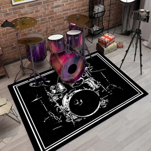 JIEDEDIAM Schlagzeug-Instrument-Rockinstrument-Teppich, geeignet für Wohnzimmer, Schlafzimmer, rutschfeste Kinderspiel-Bodenmatte, waschbarer Badezimmer-Küchenteppich JIEDEDIAM Schlagzeug-Instrument-Rockinstrument-Teppich, geeignet für Wohnzimmer, Schlafzimmer, rutschfeste Kinderspiel-Bodenmatte, waschbarer Badezimmer-Küchenteppich von JIEDEDIAM