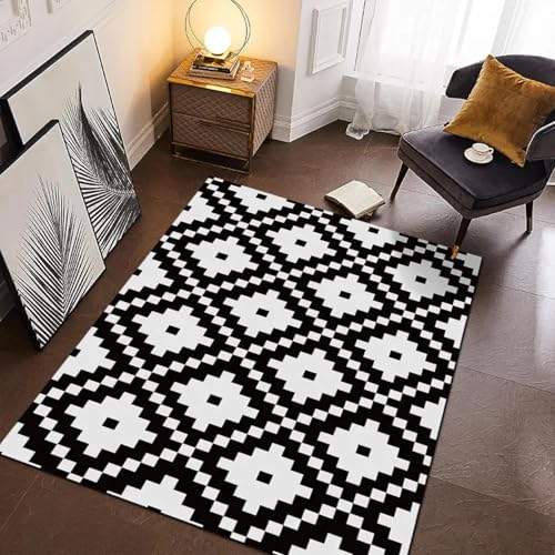 JIEDEDIAM Schwarz-weißer Zebra-Druck mit geometrischen Linien, Wohnzimmer, Schlafzimmer, Wohnzimmer, Teppich, Kinderzimmer, Heimdekoration, Couchtischmatte, Badezimmermatte JIEDEDIAM Schwarz-weißer Zebra-Druck mit geometrischen Linien, Wohnzimmer, Schlafzimmer, Wohnzimmer, Teppich, Kinderzimmer, Heimdekoration, Couchtischmatte, Badezimmermatte von JIEDEDIAM