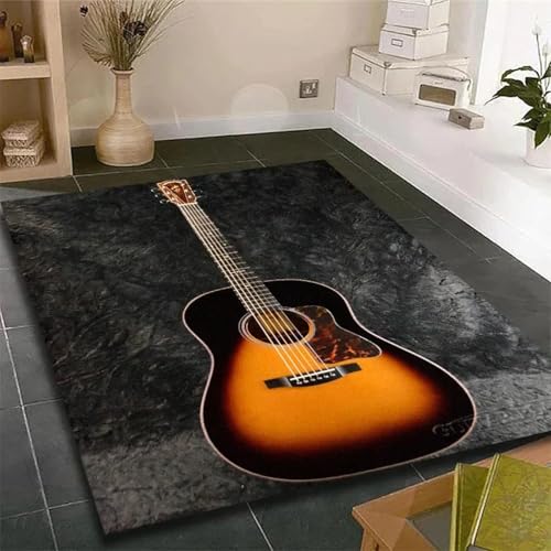 JIEDEDIAM Vintage Klassische Gitarre Teppich Eingang rutschfeste Fußmatte für Wohnzimmer Schlafzimmer Sofa Dekoration Kinder Spielbereich Bodenmatte JIEDEDIAM Vintage Klassische Gitarre Teppich Eingang rutschfeste Fußmatte für Wohnzimmer Schlafzimmer Sofa Dekoration Kinder Spielbereich Bodenmatte von JIEDEDIAM