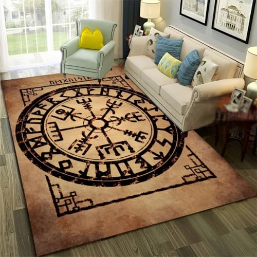 JIEDEDIAM Wikinger-Teppich, nautisches Ruder, Baum des Lebens, für Schlafzimmer, Wohnzimmer, Sofa, Stuhl, Matte, Kinderspiel, Bodenmatte von JIEDEDIAM