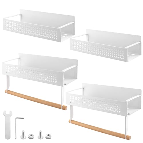 JIEHIN 4 Stück Gewürzregal Magnetisch, 2 Größen Kühlschrank Magnet Organizer, Magnetisches Kühlschrank Regal, Multifunktional Magnet Regal für Küchenorganisation Schrank von JIEHIN