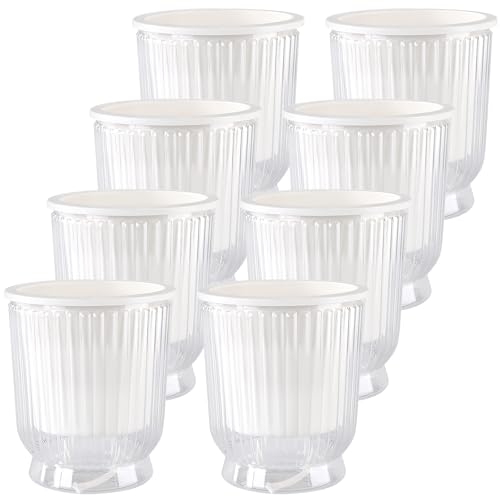 JIEHIN 8 Stück 12cm Selbstbewässerungstopf Durchsichtig, Blumentöpfe Selbstbewässernd Kräutertopf mit Selbstbewässerung Bewässerungssystem, Selbstbewässernder Pflanztopf für Zimmerpflanzen von JIEHIN
