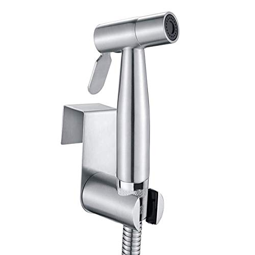 Bidet-Handbrause, Hand gehalten Bidet Sprayer Edelstahl Sprayer mit 59-Zoll-Schlauch und Halterung Halter für Dusche Badezimmer Hygiene Toilettenpapier Windelreinigung (A) von JIELUO