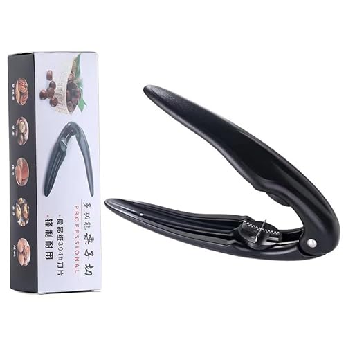 Nutcracker Chestnut Clip, Stainless Steel + Plastic Chestnut Opener and Cutter, Chestnut Peeler, Chestnut Cracker Tool for Holiday Cooking Christmas (Black) von JIEOU