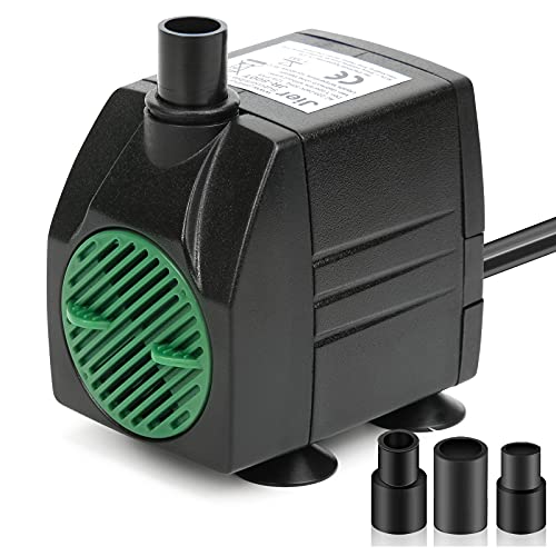 JIERTOP Aquariumpumpe 350 L/H Teichpumpe Ultra leise Geräusche mit 1,83 m Netzkabel Wasserpumpe mit 4 starken Saugnäpfen und 2 Düsen für Springbrunnen Aquarium Hydrokultur Garten Teich Statue JIERTOP Aquariumpumpe 350 L/H Teichpumpe Ultra leise Geräusche mit 1,83 m Netzkabel Wasserpumpe mit 4 starken Saugnäpfen und 2 Düsen für Springbrunnen Aquarium Hydrokultur Garten Teich Statue von JIERTOP