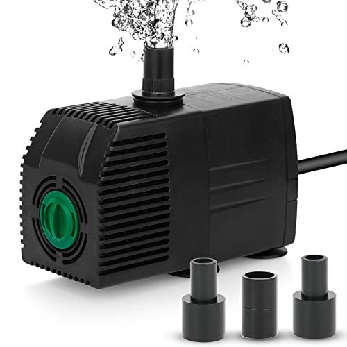 JIERTOP Aquariumpumpe 600 L/H Teichpumpe Ultra leise Geräusche mit 1,83 m Netzkabel Wasserpumpe mit 4 starken Saugnäpfen und 3 Düsen für Springbrunnen Aquarium Hydrokultur Garten Teich JIERTOP Aquariumpumpe 600 L/H Teichpumpe Ultra leise Geräusche mit 1,83 m Netzkabel Wasserpumpe mit 4 starken Saugnäpfen und 3 Düsen für Springbrunnen Aquarium Hydrokultur Garten Teich von JIERTOP