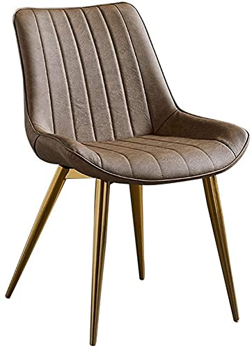 JIESOO Antikes Esszimmerstuhl-Set Aus Kunstleder Mit Rückenlehne Und Gepolstertem Sitz Goldmetallbeine Luxuriöse Küchenstühle Für Restaurant-Hotel-Besprechungszimmerstühle(D) von JIESOO