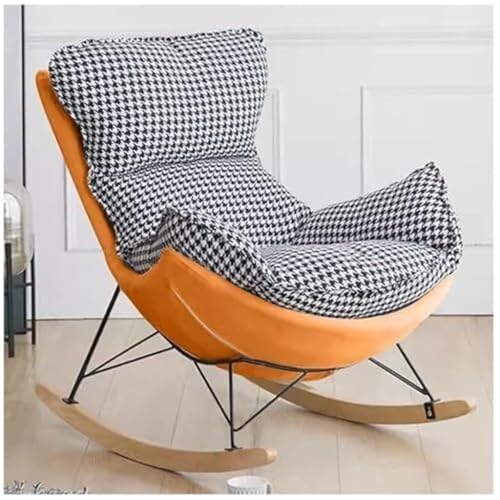 JIESOO Einzelsofa-Relaxsessel Schaukelstuhl Loungesessel for Den Balkon Oder Das Zuhause Aus Technischem Stoff Faule Schaukelstühle, for Wohnzimmer Schlafzimmer(Orange C) von JIESOO
