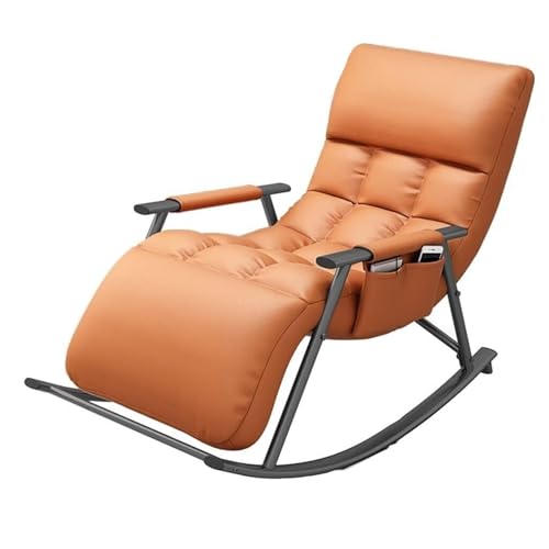JIESOO Ergonomischer Schaukelstuhl Mit Liegefunktion for Schlafzimmer, Büro, Wintergarten – Bequemer Und Moderner Loungesessel(Orange) von JIESOO