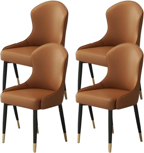 JIESOO Esszimmer Küchenstühle Hause 4er-Set Moderne Wohnzimmerstühle Kunstleder mit Metallbeinen for Esszimmer Küche Wohnzimmer(D,Black Gold Chair Legs) von JIESOO
