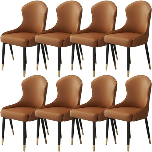 JIESOO Esszimmer Küchenstühle Zuhause 8er-Set Moderne Wohnzimmerstühle Kunstleder Mit Metallbeinen for Esszimmer, Küche, Wohnzimmer(D,Black Gold Chair Legs(8 Pieces)) von JIESOO