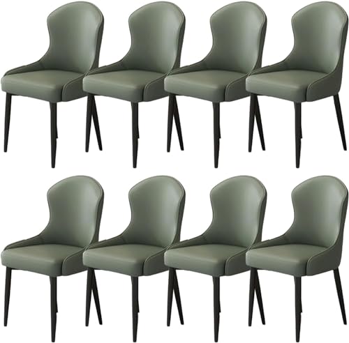 JIESOO Esszimmer Küchenstühle Zuhause 8er-Set Moderne Wohnzimmerstühle Kunstleder Mit Metallbeinen for Esszimmer, Küche, Wohnzimmer(E,Black Chair Legs (8 Pieces)) von JIESOO