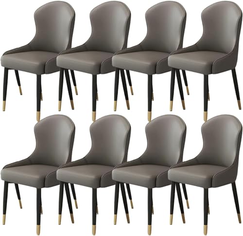 JIESOO Esszimmer Küchenstühle Zuhause 8er-Set Moderne Wohnzimmerstühle Kunstleder Mit Metallbeinen for Esszimmer, Küche, Wohnzimmer(F,Black Gold Chair Legs(8 Pieces)) von JIESOO