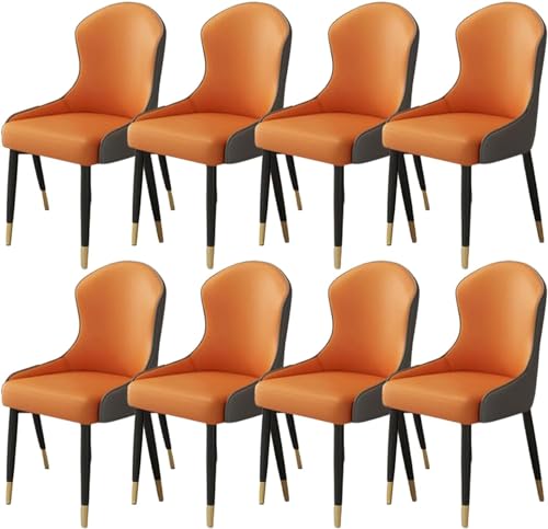 JIESOO Esszimmer Küchenstühle Zuhause 8er-Set Moderne Wohnzimmerstühle Kunstleder Mit Metallbeinen for Esszimmer, Küche, Wohnzimmer(G,Black Gold Chair Legs(8 Pieces)) von JIESOO