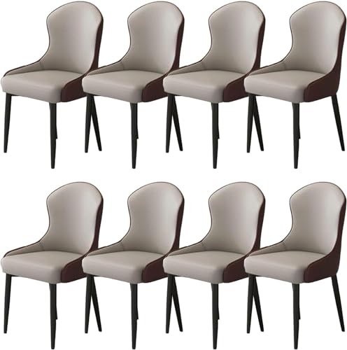 JIESOO Esszimmer Küchenstühle Zuhause 8er-Set Moderne Wohnzimmerstühle Kunstleder Mit Metallbeinen for Esszimmer, Küche, Wohnzimmer(L,Black Gold Chair Legs(8 Pieces)) von JIESOO