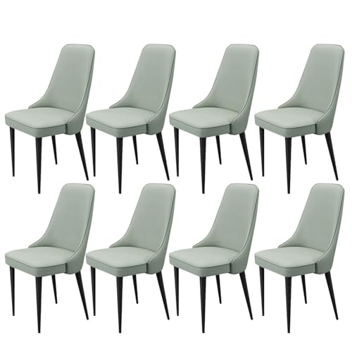 JIESOO Esszimmer Küchenzimmerstühle mit 8 Stück Beistellstühle Wohnzimmer mit Gepolstertem Sitz Aus Weichem Poly-Urethan-Leder Und Metallbeinen Moderne Gepolsterte Esszimmerstühle (Color : Green) von JIESOO