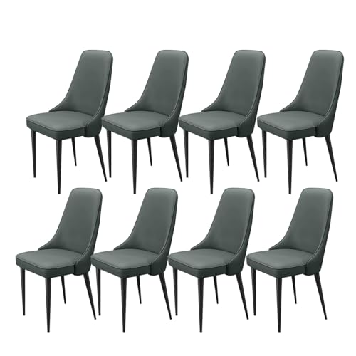 JIESOO Esszimmer Küchenzimmerstühle mit 8 Stück Beistellstühle Wohnzimmer mit Gepolstertem Sitz Aus Weichem Poly-Urethan-Leder Und Metallbeinen Moderne Gepolsterte Esszimmerstühle (Color : Dark Green von JIESOO