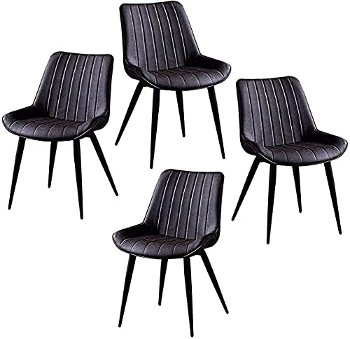 JIESOO Esszimmermöbel Bürostühle 4er Set Kunstleder Schmiedeeisen Hocker Beine Esszimmerstuhl Wohnzimmer Schlafzimmer Balkonstuhl (A) von JIESOO
