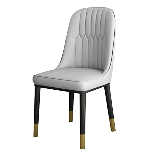 JIESOO Esszimmermöbel Küche Esszimmer Stühle Modern PU Leder Hohe Rückenlehne Weiche Sitzfläche Wohnzimmerstühle Wasserdichter Leder-Seitenstuhl mit Metallbeinen (D) von JIESOO
