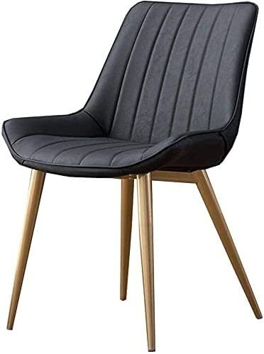 JIESOO Esszimmermöbel Küche Esszimmerstühle Gold Metallbeine Rückenlehne Tisch Stühle PU-Leder Küche Wohnzimmer Büro Empfangsstuhl (T1) von JIESOO