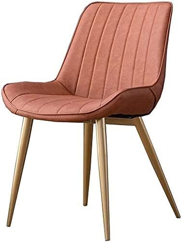 JIESOO Esszimmermöbel Küche Esszimmerstühle Gold Metallbeine Rückenlehne Tisch Stühle PU-Leder Küche Wohnzimmer Büro Empfangsstuhl (T2) von JIESOO