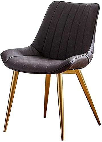 JIESOO Esszimmermöbel Küche Esszimmerstühle Gold Metallbeine Rückenlehne Tisch Stühle PU-Leder Küche Wohnzimmer Büro Empfangsstuhl (T3) von JIESOO