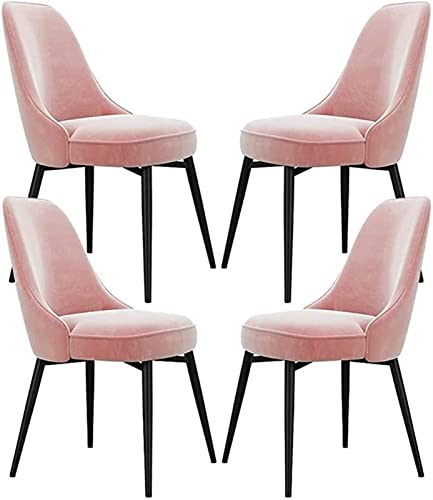 JIESOO Esszimmermöbel Küche Esszimmerstühle Set mit 2 weichen Samtkissen Sitz und Rückenlehne Wohnzimmer Lounge Theke Stühle (Rosa) von JIESOO