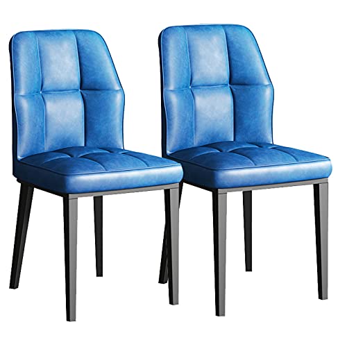 JIESOO Esszimmermöbel Küchenstühle Set 2er Wohnzimmer Seitenstühle mit weichem PU Leder Kissen und Carbonstahl (I) von JIESOO
