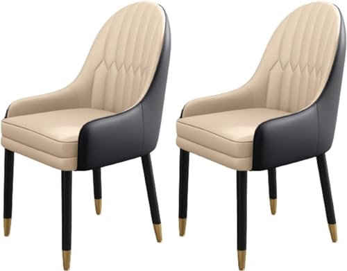 JIESOO Esszimmerstühle 2er-Set Gepolsterte Küchenstühle Wohnzimmer-Empfangssessel mit Massivholzbeinen for Küche Esszimmer Büromöbel Schlafzimmer(B) von JIESOO