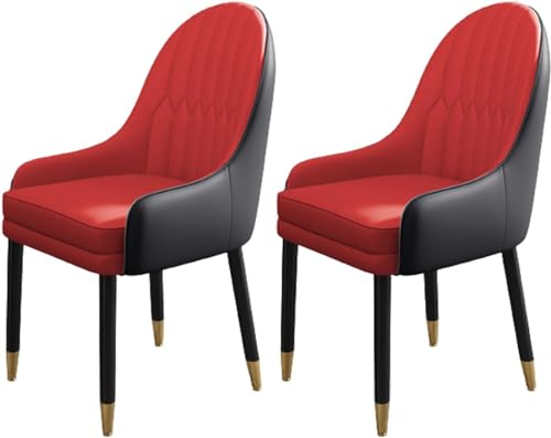 JIESOO Esszimmerstühle 2er-Set Gepolsterte Küchenstühle Wohnzimmer-Empfangssessel mit Massivholzbeinen for Küche Esszimmer Büromöbel Schlafzimmer(E) von JIESOO