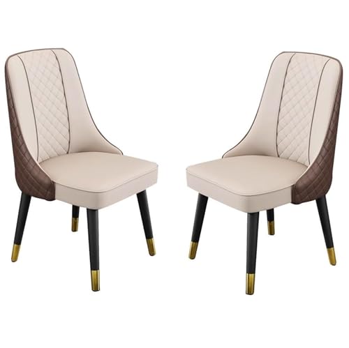 JIESOO Esszimmerstühle 2er-Set Künstliche Mikrofaser-Leder for Küche, Wohnzimmer Lounge Thekenstühle Holzbeine Rückenlehne for Büro, Lounge, Esszimmer Küche(Rice+Yellow) von JIESOO
