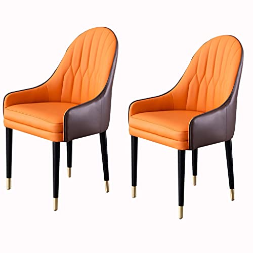 JIESOO Esszimmerstühle 2er-Set Wohnzimmersessel mit Emulsion Gepolsterte Esszimmerstühle mit Weichem Mikrofaser-Lederkissen Und Massivholzbeinen(H) von JIESOO