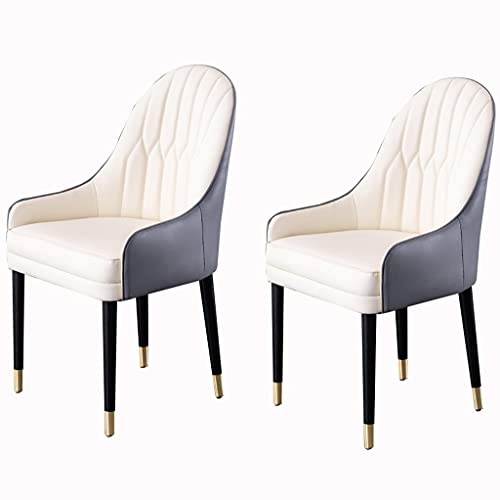 JIESOO Esszimmerstühle 2er-Set Wohnzimmersessel mit Emulsion Gepolsterte Esszimmerstühle mit Weichem Mikrofaser-Lederkissen Und Massivholzbeinen(O) von JIESOO