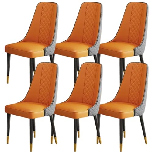 JIESOO Esszimmerstühle 4er-Set Moderner Gepolsterter Küchenstuhl Lounge-Eckstühle Aus Kunstleder for Büro Lounge Esszimmer Küche Schlafzimmer(H) von JIESOO