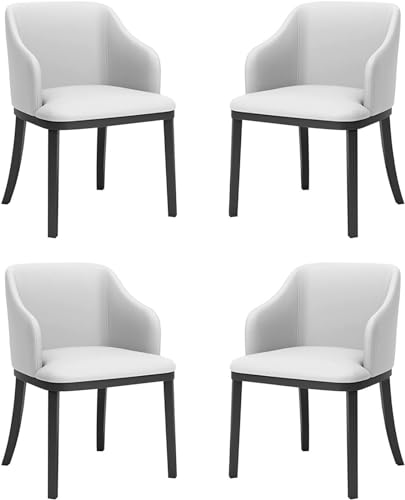 JIESOO Esszimmerstühle 4er-Set Moderner Wohnzimmersessel PU-Leder mit Weichem Sitz Und Hoher Rückenlehne Loungesessel Mit Schwarzen Metallbeinen for Büro Lounge Esszimmer Küche Schlafzimmer(White) JIESOO Esszimmerstühle 4er-Set Moderner Wohnzimmersessel PU-Leder mit Weichem Sitz Und Hoher Rückenlehne Loungesessel Mit Schwarzen Metallbeinen for Büro Lounge Esszimmer Küche Schlafzimmer(White) von JIESOO