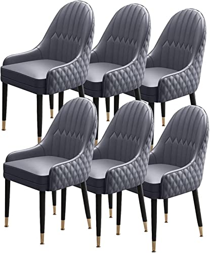 JIESOO Esszimmerstühle 6er-Set Holzbeine Küchenstuhl Moderne Akzent-Sessel Weich Gepolsterter Sitz Aus Mikrofaser-Leder(G) von JIESOO