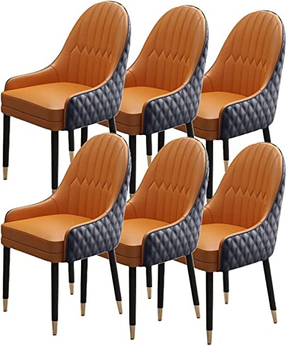 JIESOO Esszimmerstühle 6er-Set Holzbeine Küchenstuhl Moderne Akzent-Sessel Weich Gepolsterter Sitz Aus Mikrofaser-Leder(M) von JIESOO