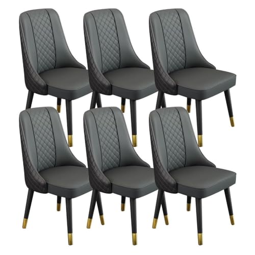 JIESOO Esszimmerstühle 6er-Set Mikrofaser-Leder Küche Wohnzimmer Lounge Thekenstühle Holzbeine Rückenlehne for Büro, Lounge, Esszimmer, Küche(Dark Green+Black) von JIESOO