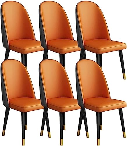 JIESOO Esszimmerstühle 6er-Set Moderne Mikrofaser Leder Küchen Und Wohnzimmer-Lounge-Thekenstühle Holzbeine Bequeme Akzentstühle(F,Walnut feet) von JIESOO
